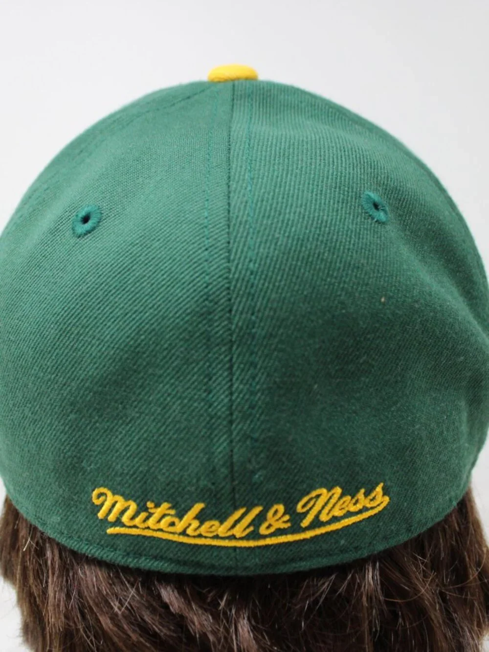 Green Bay Packers Hat Fitted 7 Green/Yellow Mitchell & Ness 100% Wool NFL Cap